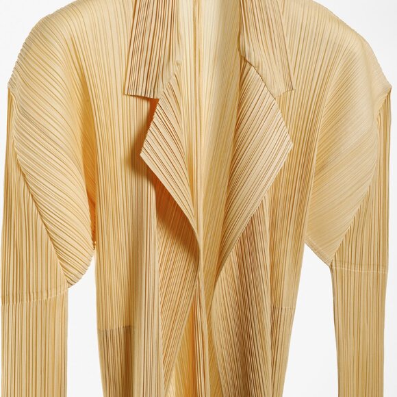 Issey Miyake Pleats Please Yellow Gold Blazer, - Picture 3 of 8